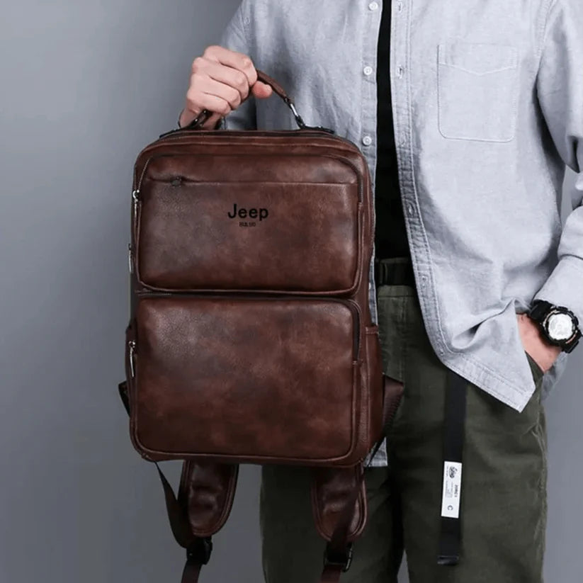 Mochila Executiva Em Couro Para Notebook Jeep Buluo