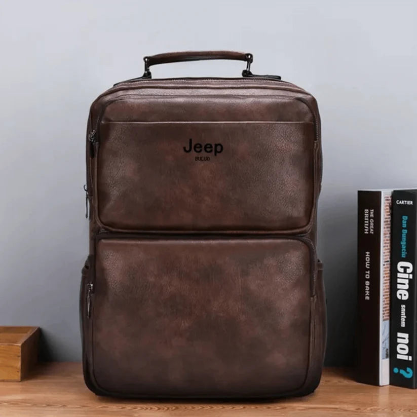 Mochila Executiva Em Couro Para Notebook Jeep Buluo