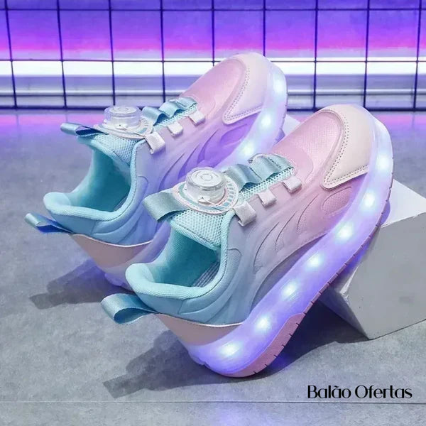 Tênis Infantil Pumello com Rodinhas e Luzes LED ( Promoção Kids Loja Morada )