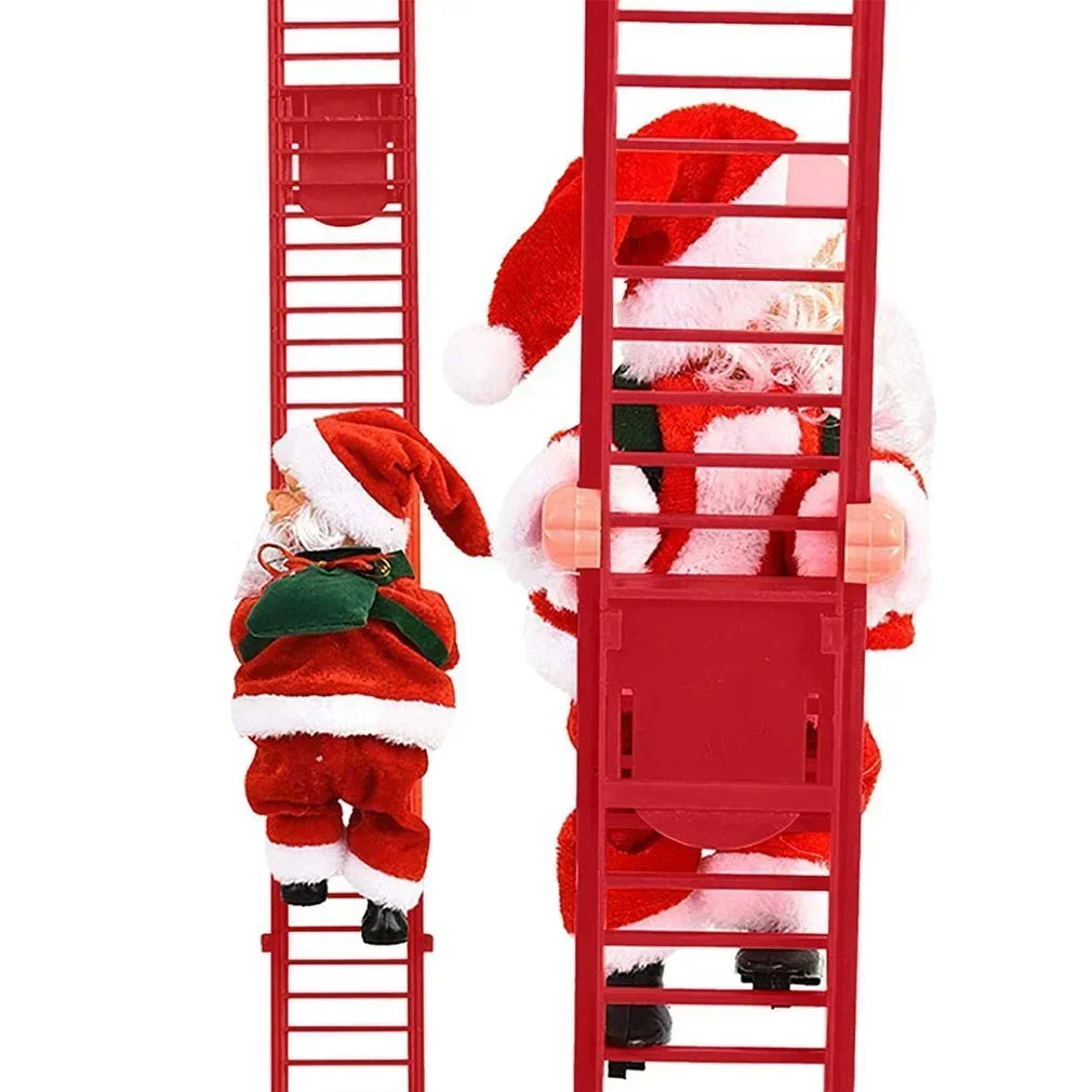 Decoração de Natal Papai Noel descendo pelas Escadas