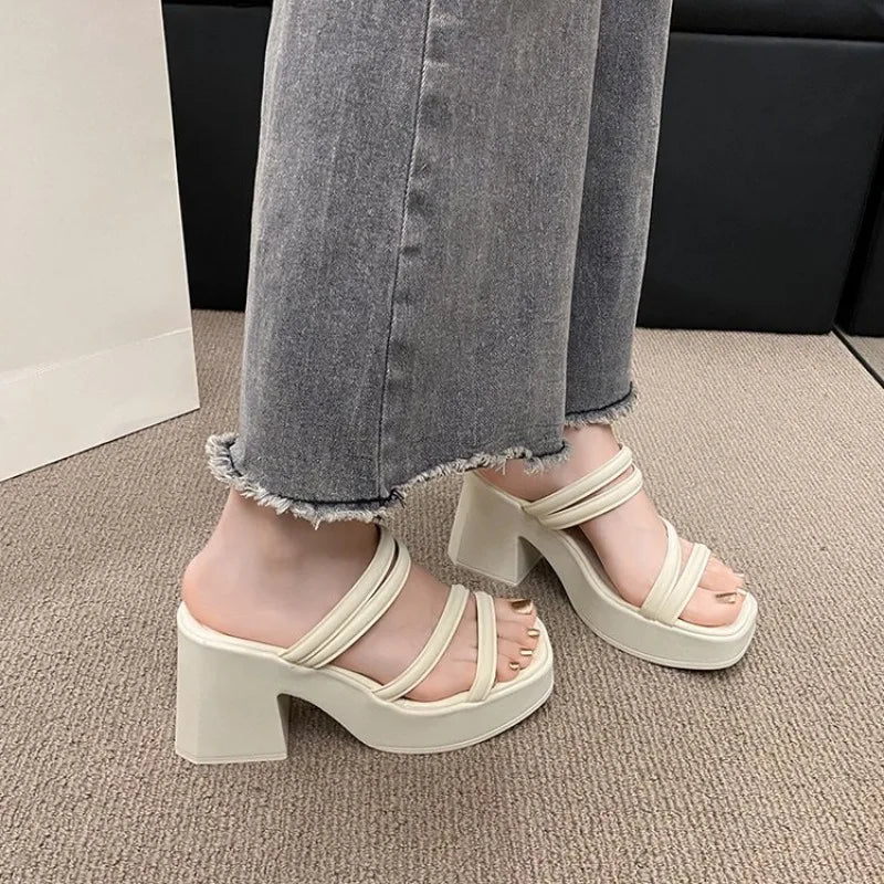 Sandália Feminina Zaya Couro Laços Moda Coreana