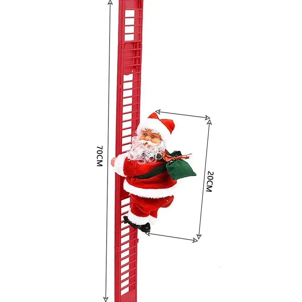 Decoração de Natal Papai Noel descendo pelas Escadas