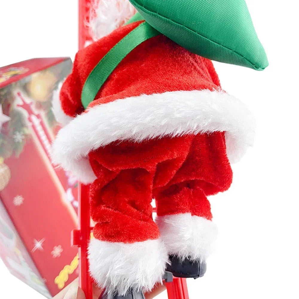 Decoração de Natal Papai Noel descendo pelas Escadas