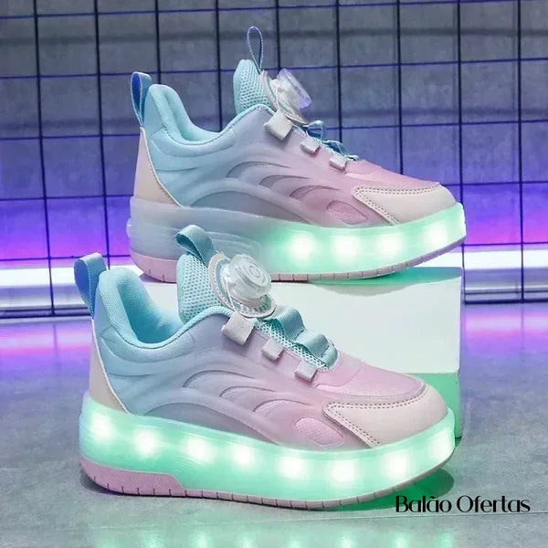 Tênis Infantil Pumello com Rodinhas e Luzes LED ( Promoção Kids Loja Morada )