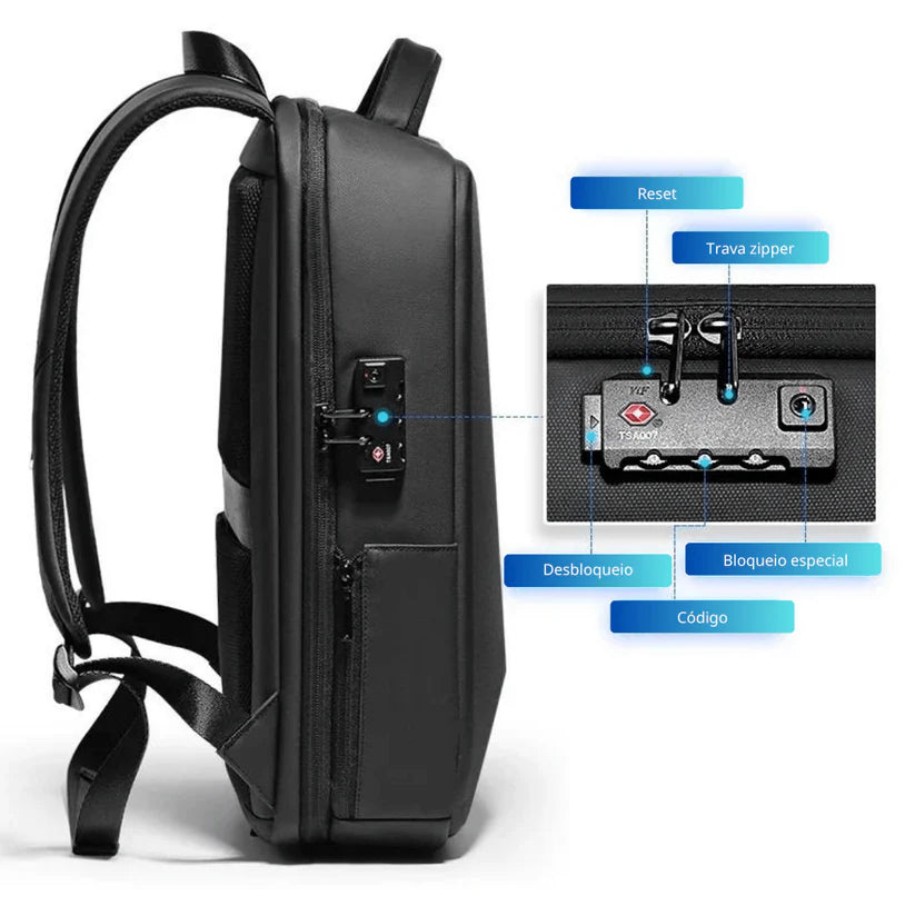 Mochila Leny Antifurto Impermeável Com Senha e Porta USB