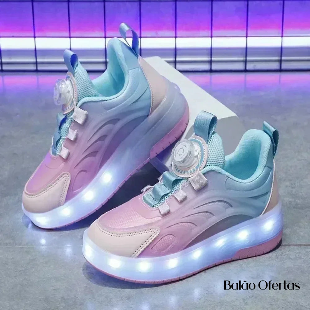Tênis Infantil Pumello com Rodinhas e Luzes LED ( Promoção Kids Loja Morada )