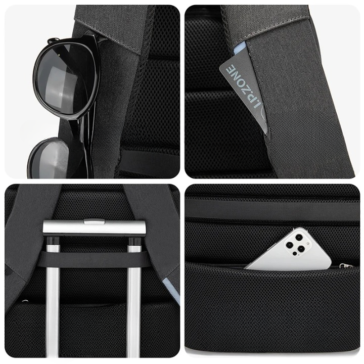 Mochila Executiva Luxo e Conforto LM91 - Notebook 17'', Impermeável e Porta USB - Loja Morada