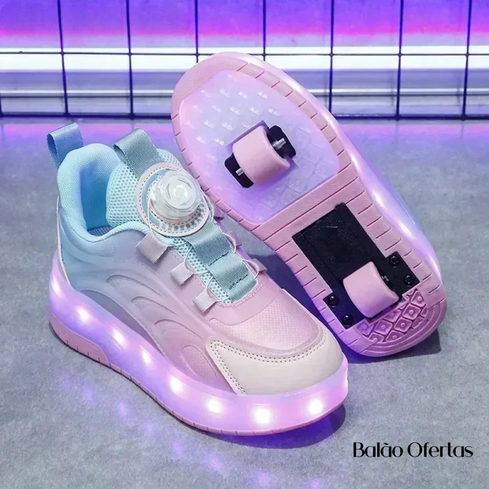 Tênis Infantil Pumello com Rodinhas e Luzes LED ( Promoção Kids Loja Morada )