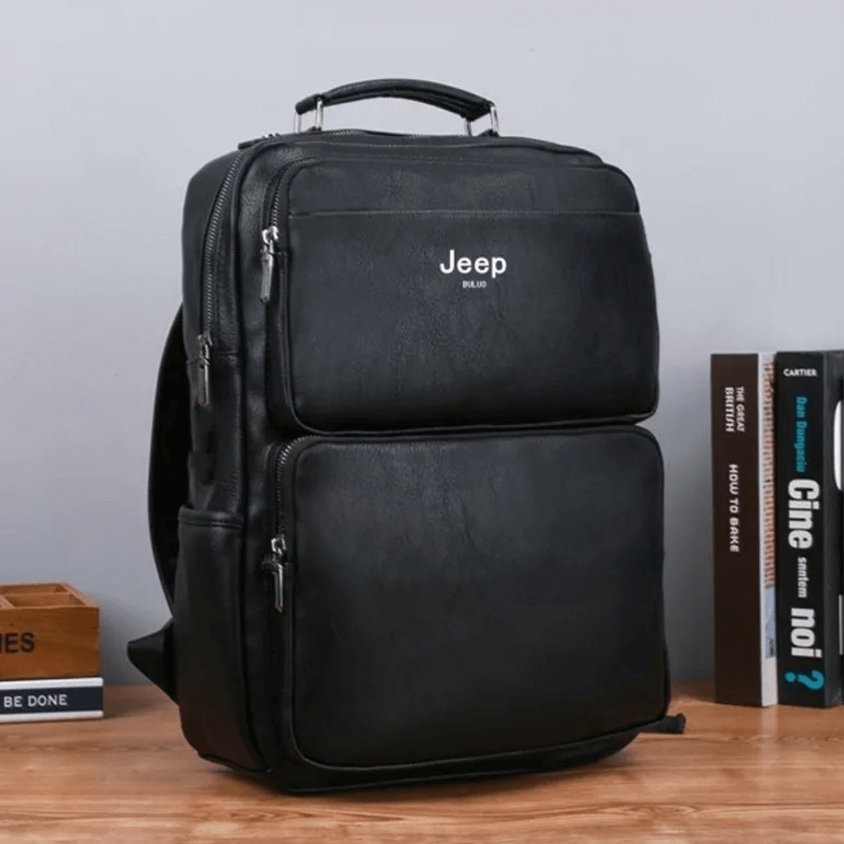 Mochila Executiva para Notebook Em Couro Jeep