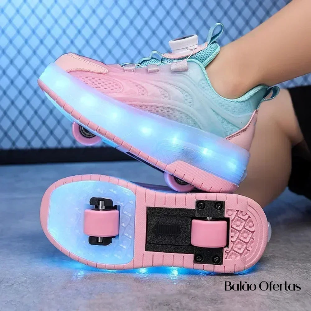 Tênis Infantil Pumello com Rodinhas e Luzes LED ( Promoção Kids Loja Morada )