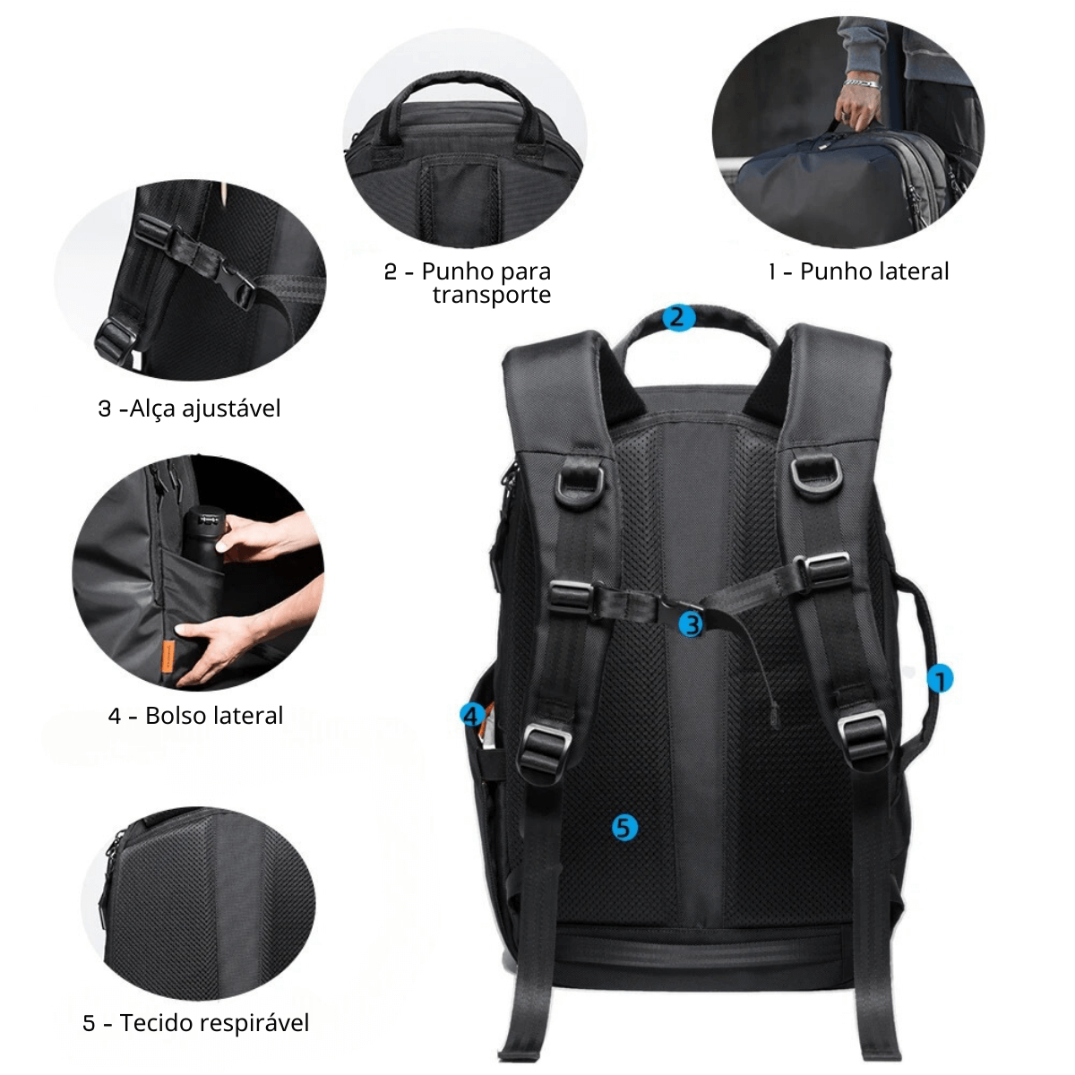 Mochila Levi Para Notebook Impermeável - Grande Capacidade