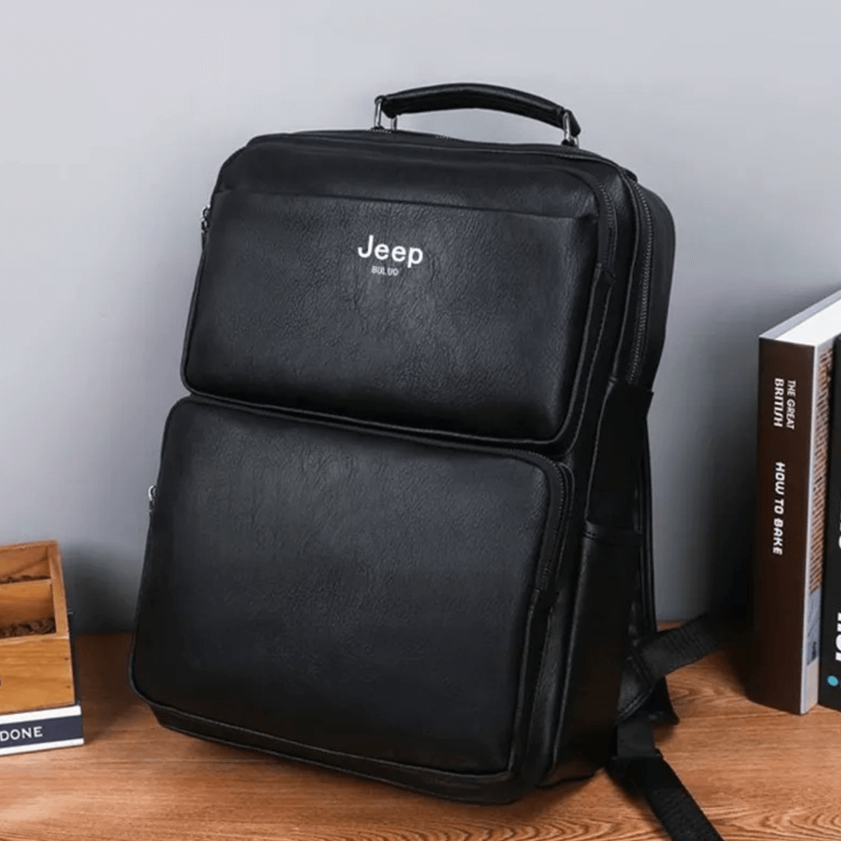 Mochila Executiva para Notebook Em Couro Jeep