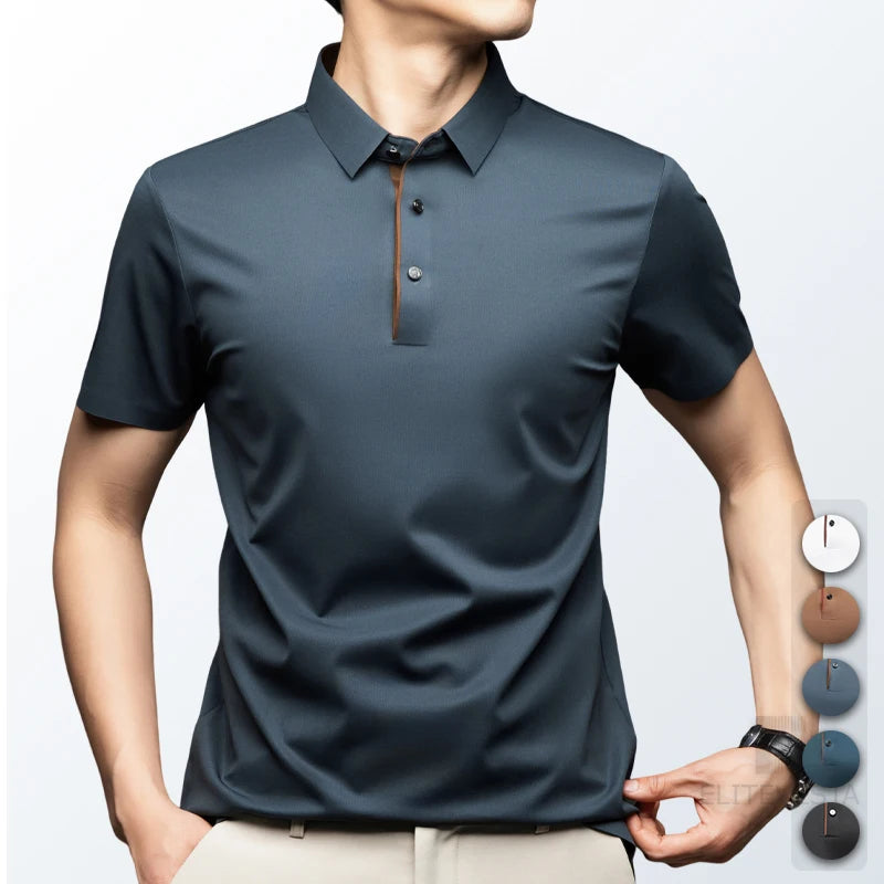 Camisa Masculina Henry Polo Clássica Seda de Gelo