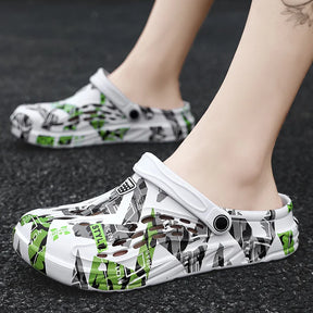 Sandália Masculina Louis Crocs  Estampada Grafite