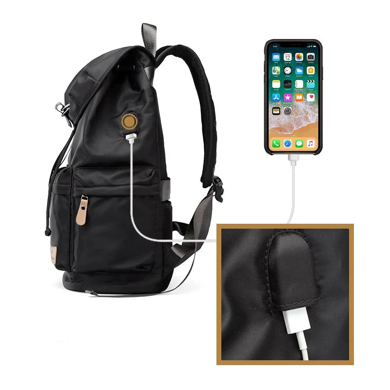 Mochila Masculina Raramen Nylon Impermeável - Porta USB