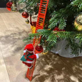 Decoração de Natal Papai Noel descendo pelas Escadas