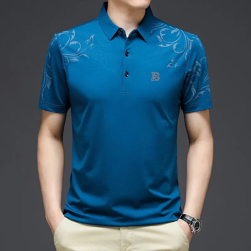 Camisa Masculina Polo B Estampada Casual