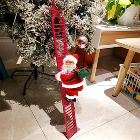 Decoração de Natal Papai Noel descendo pelas Escadas