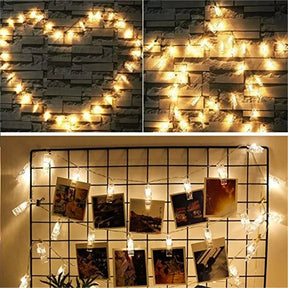 Decoração de Natal Varal com Prendedores com Led - 3m 20 LED - Natal Morada
