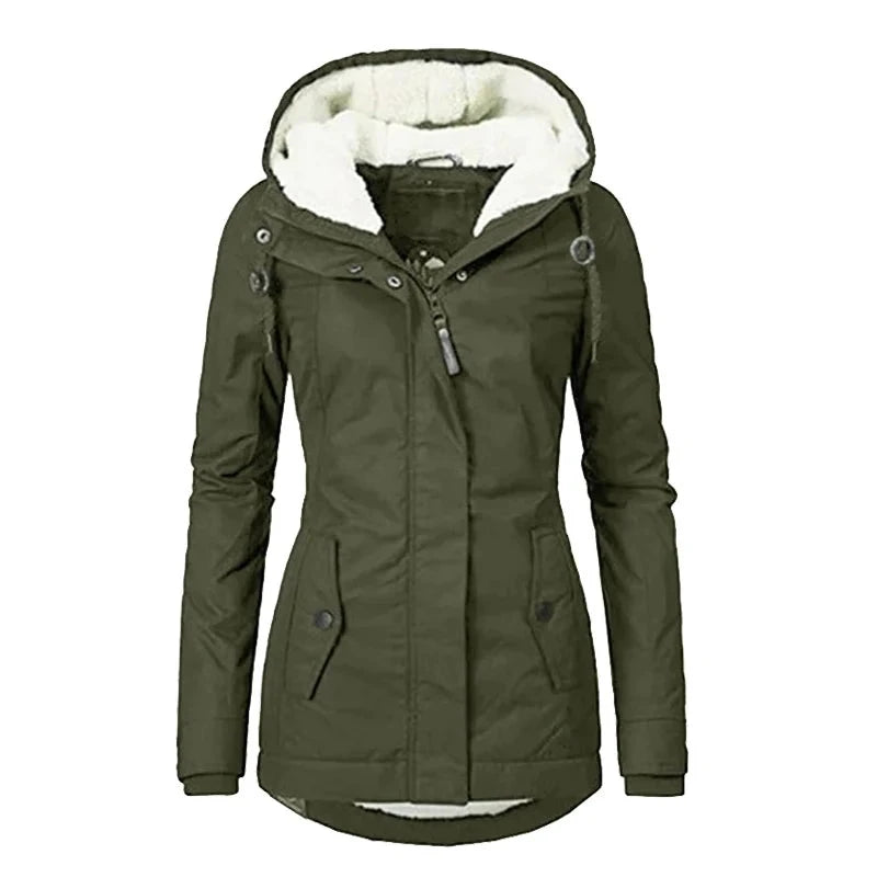 Jaqueta Parka Feminina Forrada com Lã para Inverno Glacier - Loja Morada