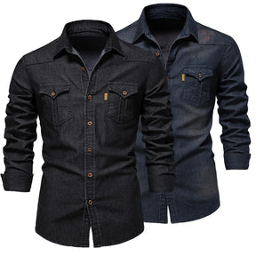 Camisa Masculina Cowboy Jeans Casual