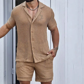 Conjunto Masculino Cubano com Malha Oca - Estilo Praia