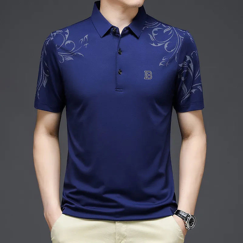 Camisa Masculina Polo B Estampada Casual