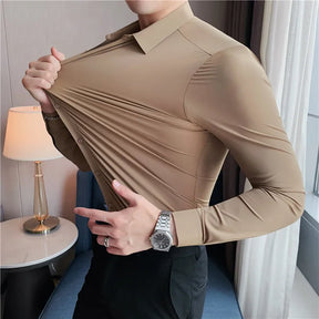 Camisas Masculina  Sem Costura de Alta Elasticidade Luxo Social