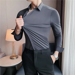 Camisas Masculina  Sem Costura de Alta Elasticidade Luxo Social