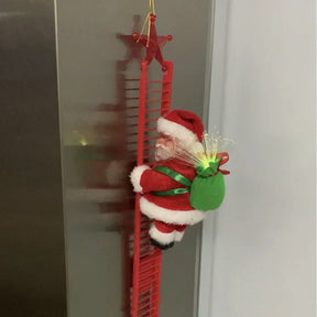 Decoração de Natal Papai Noel descendo pelas Escadas