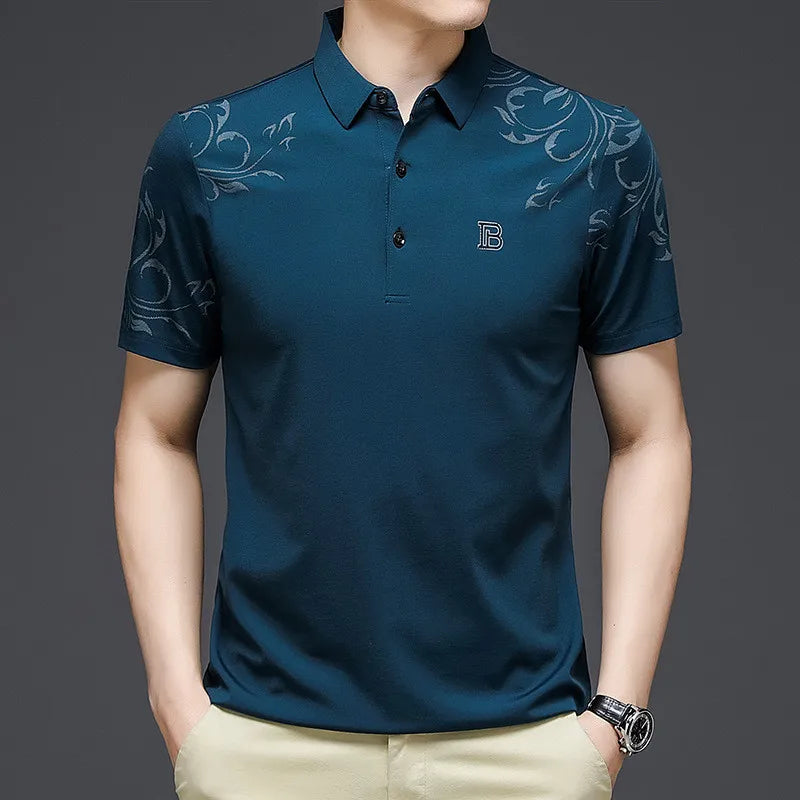 Camisa Masculina Polo B Estampada Casual