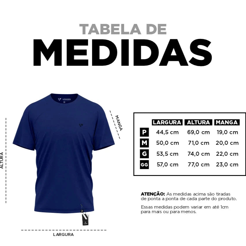 Kit 3 Camisas Masculina Slim Voker 100% Algodão