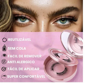 Cílios magnéticos Reutilizáveis Eyelashes™ + Aplicador de brinde - Loja Morada