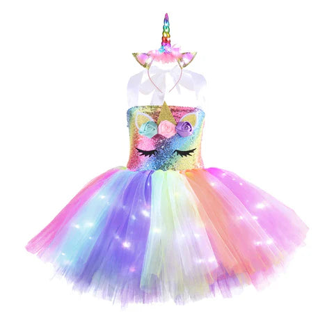 Vestido Fantasia Unicornio com Led Loja Morada