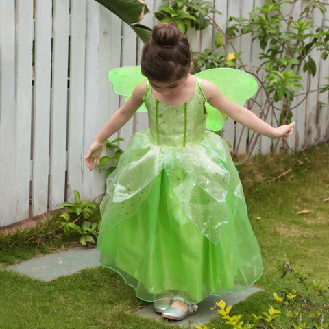 Vestido Fantasia Sininho Tinker Bell com Acessórios de Brinde Loja Morada