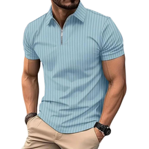 Camisa Masculina Justa  Polo Gola Com Zíper