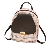 Mochila Feminina Luma Quadriculada com Alças Ajustáveis