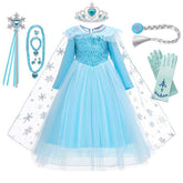 Vestido Fantasia Infantil Elsa Rainha da Neve Frozen + Acessórios de Brinde - Promoção - Loja Morada