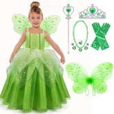 Vestido Fantasia Sininho Tinker Bell com Acessórios de Brinde Loja Morada