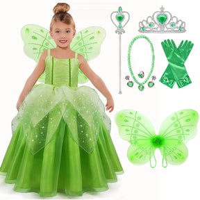 Vestido Fantasia Sininho Tinker Bell com Acessórios de Brinde Loja Morada