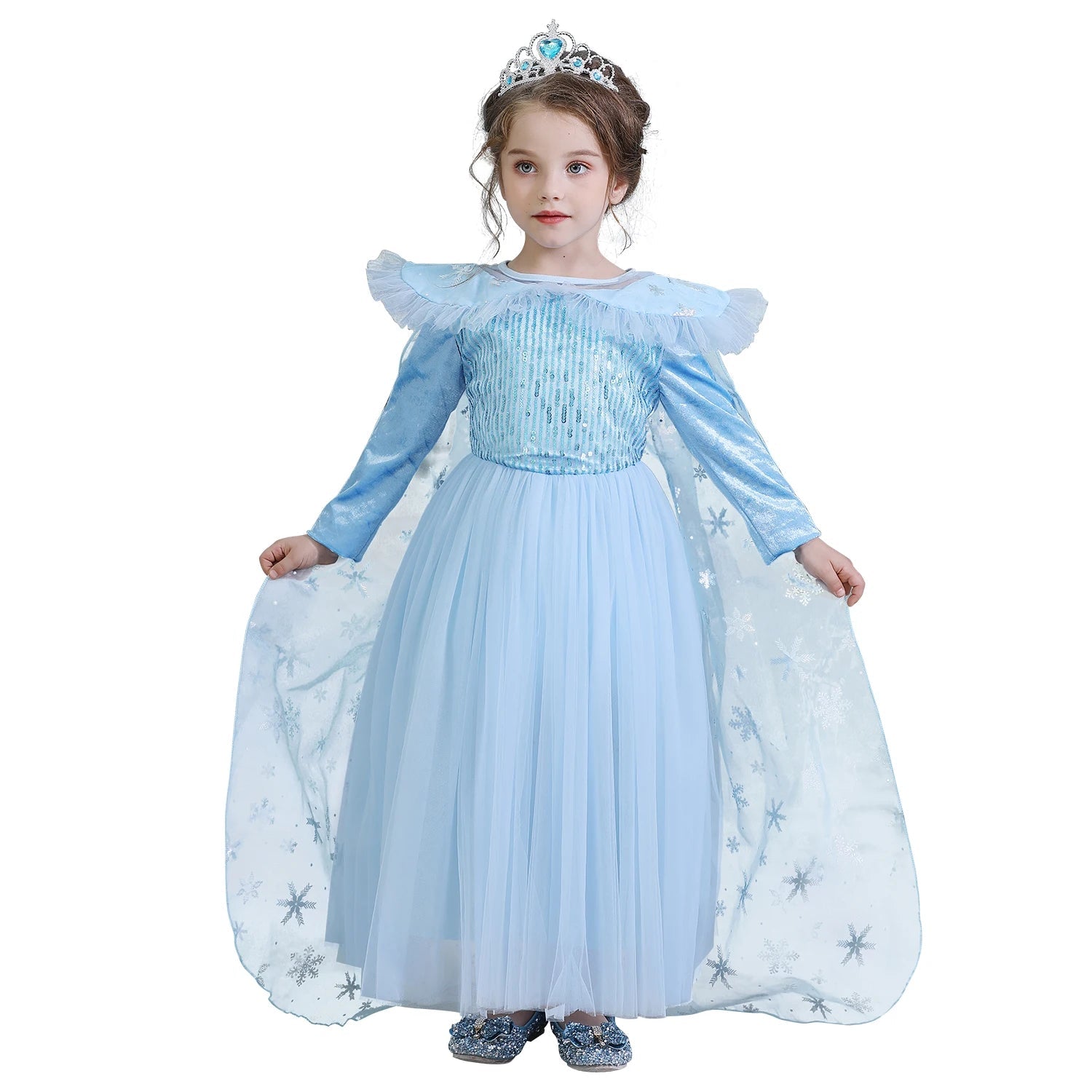 Vestido Fantasia Infantil Elsa Rainha da Neve Frozen + Acessórios de Brinde - Promoção - Loja Morada