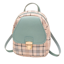 Mochila Feminina Luma Quadriculada com Alças Ajustáveis