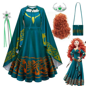 Vestido Fantasia Merida Valente de Luxo com Acessórios de Brinde - Loja Morada