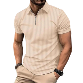 Camisa Masculina Justa  Polo Gola Com Zíper