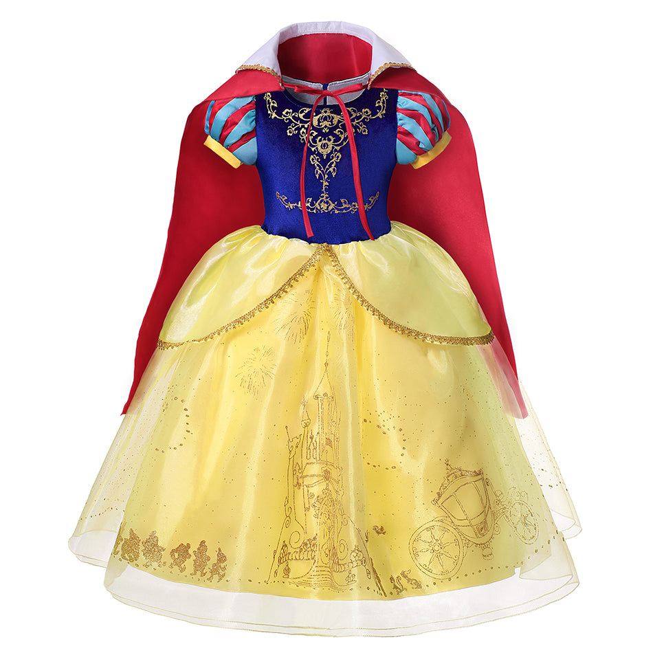 Fantasia Branca de Neve Infantil com Tiara e com Peruca (Brinde) - Promoção Loja Morada