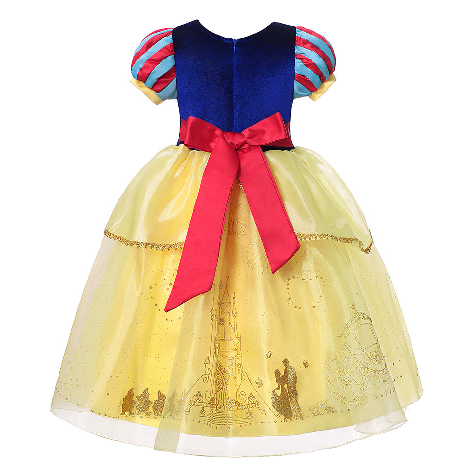 Fantasia Branca de Neve Infantil com Tiara e com Peruca (Brinde) - Promoção Loja Morada