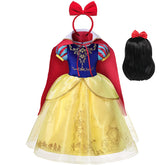 Fantasia Branca de Neve Infantil com Tiara e com Peruca (Brinde) - Promoção Loja Morada