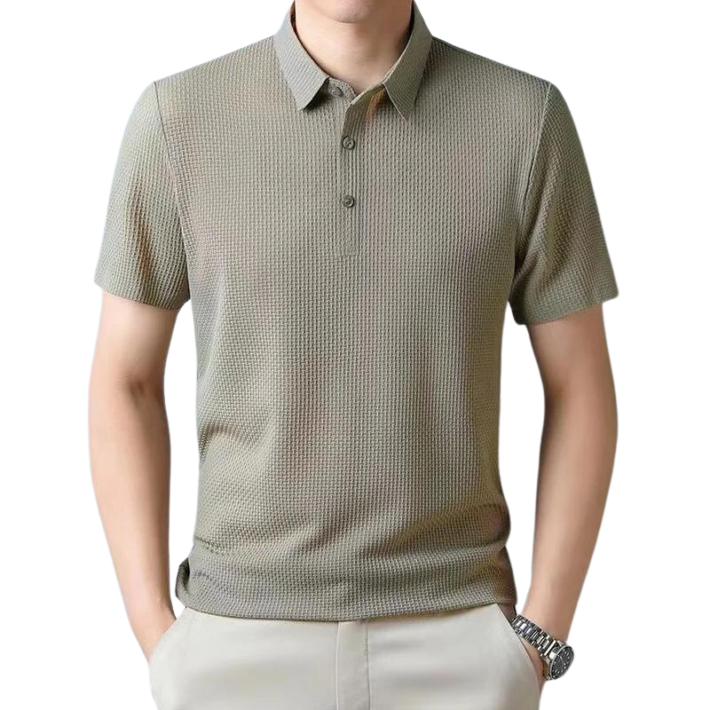 Camisa Masculina Polo em Seda de Gelo