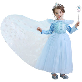 Vestido Fantasia Infantil Elsa Rainha da Neve Frozen + Acessórios de Brinde - Promoção - Loja Morada