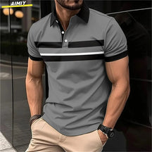 Camisa Masculina  Polo Casual  Lapela Respirável